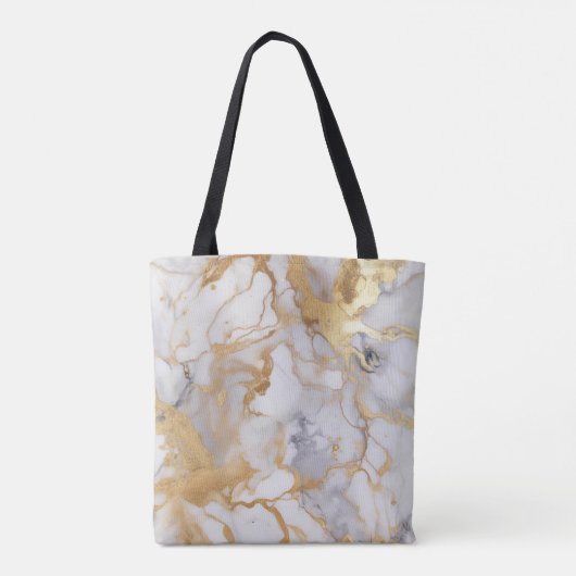 Tote Bag Effet de marbre blanc et or sophistiqué (Dos)
