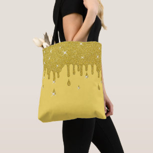 Tote Bag Effet Parties scintillant or et étincelles
