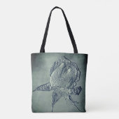 Tote Bag Effet Sculpte Fleur de Rosier Argentée (Dos)