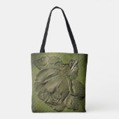 Tote Bag Effet sculpté Vert Rosebud Art Floral (Dos)