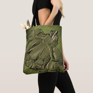 Tote Bag Effet sculpté Vert Rosebud Art Floral