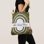 Tote Bag Effet Shimmery Golden Foil Grec Meander Infinity (De près)