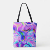 Tote Bag Effets numériques : motif abstrait multicolore. (Dos)