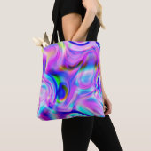 Tote Bag Effets numériques : motif abstrait multicolore. (De près)
