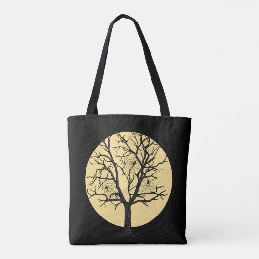 Tote Bag Éffrayant Arbre à araignée Halloween Big Moon Trea (Dos)