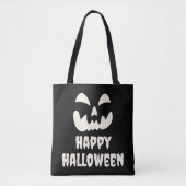 Tote Bag Éffrayant Citrouille Face Happy Hallowen (Devant)