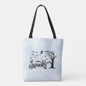 Tote Bag Éffrayant Fantômes Bats Ciel Bleu Nuages Halloween (Dos)