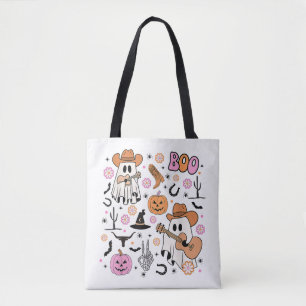 Tote Bag Éffrayant Ghost Cowboy Cute Halloween Boo Western