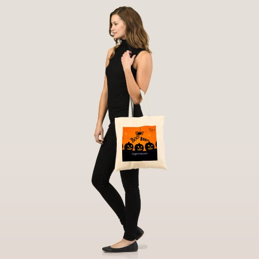 Tote Bag Éffrayant Halloween Citrouilles Jack-o-Lanterns (Devant (modèle))
