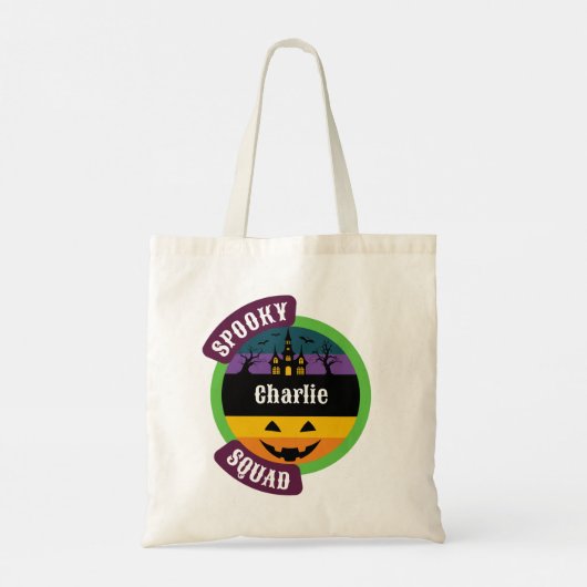 Tote Bag Éffrayant Halloween Monster Cartographier ou trait (Dos)