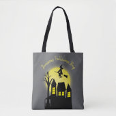 Tote Bag Éffrayant Halloween sorcière personnalisée (Devant)