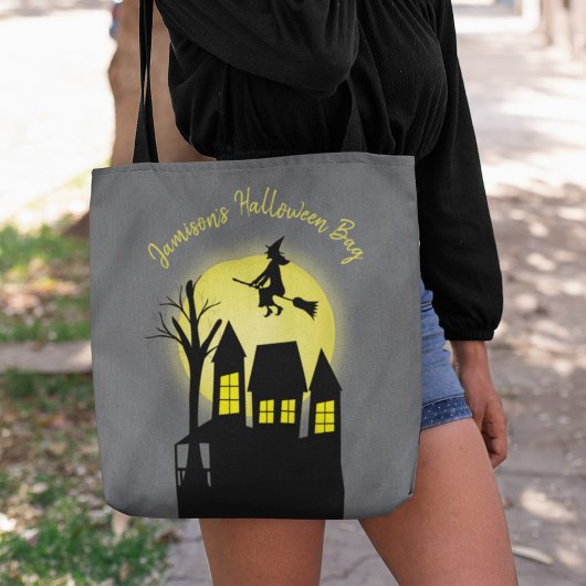 Tote Bag Éffrayant Halloween sorcière personnalisée