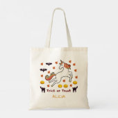 Tote Bag Effrayant Halloween Unicorn Citrouille chauves-sou (Dos)