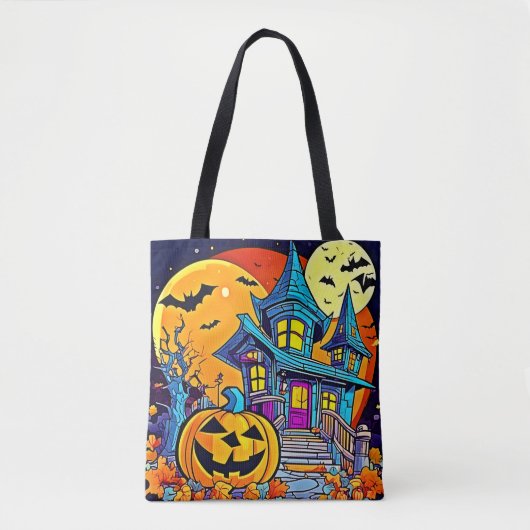 Tote Bag Éffrayant Haunted House (Devant)