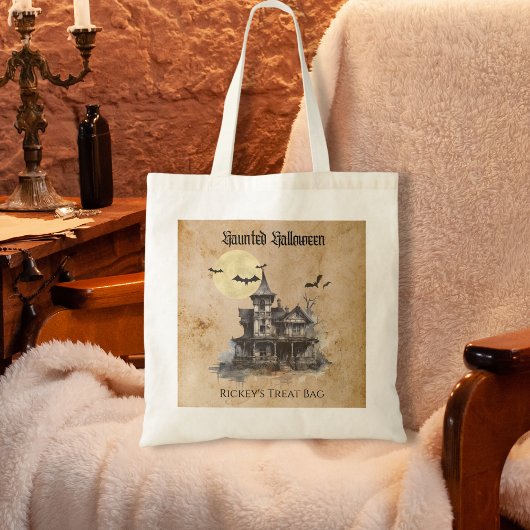 Tote Bag Éffrayant Haunted Trick ou traitement Halloween