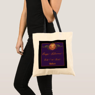 Tote Bag Effrayant Jack-o-Lantern Trick ou Treat Noir