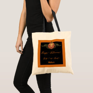 Tote Bag Effrayant Jack-o-Lantern Trick ou Treat Orange