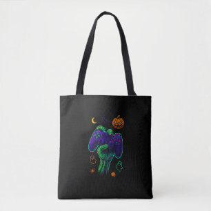 Tote Bag Éffrayant Joueur Zombie Halloween Jeu d'oreiller