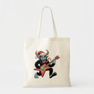 Tote Bag Éffrayant Krampus Guitar Rock Electrique Noël