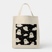 Tote Bag Éffrayant mignon Halloween Ghost Nuageux Star Sky (Dos)