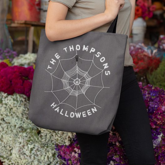 Tote Bag Éffrayant Spider dans Spider Web Personnalisé