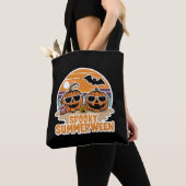 Tote Bag Éffrayant Summerween - citrouilles sur la plage (De près)