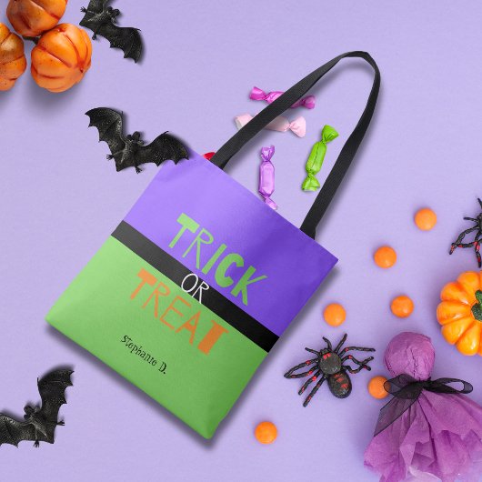 Tote Bag Éffrayant Trick ou Treat Fourre-tout