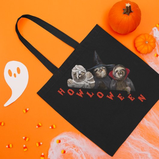 Tote Bag Éffrayant Vampire sorcière Zombie Sloth Halloween 