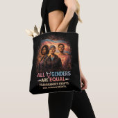 Tote Bag Égal sous tous les drapeaux (De près)