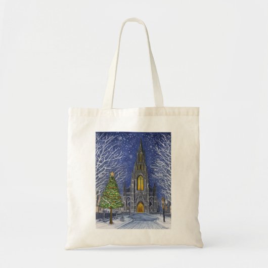 Tote Bag Église de Noël (Devant)
