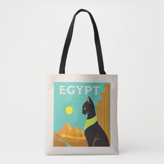 Tote Bag Égypte | Terre du Pourcentage Feline (Devant)