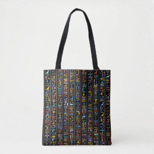 Tote Bag Egyptien hieroglyphes - lingénégrine - lingerie et