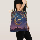 Tote Bag Eid al fitr Islamic celebration Gold And navy (De près)