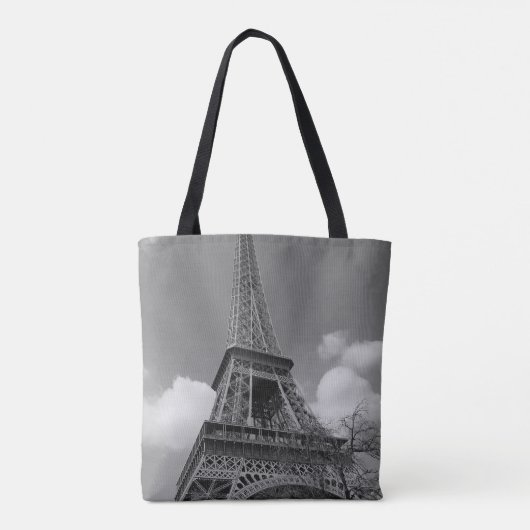 Tote Bag Eiffel nuageux en noir et blanc, 2015 (Dos)