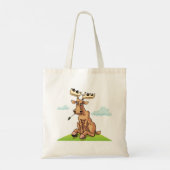 Tote Bag Élan de dessin animé mangeant de l'herbe (Dos)