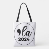 Tote Bag Election 2024 Kamala Harris Merch Comma La drôle (Dos)