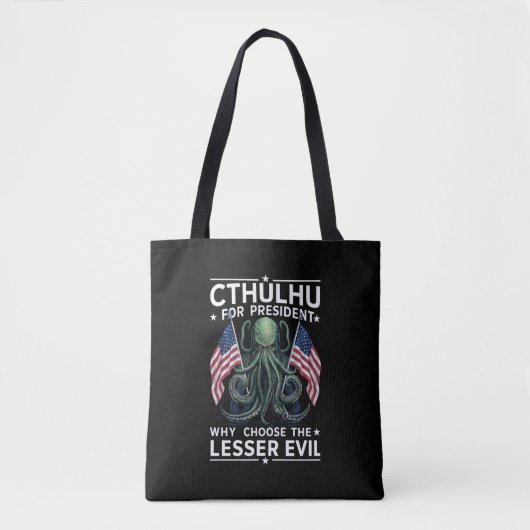 Tote Bag Élections amusantes de 2024 Cthulhu Président (Devant)