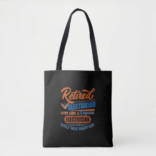 Tote Bag Électricien à la retraite - Cadeau d'électricien