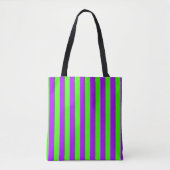 Tote Bag Électrique Psychédélique violet et arlequin vert (Devant)