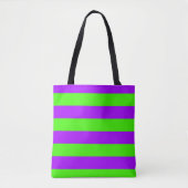 Tote Bag Électrique Psychédélique violet et arlequin vert (Devant)