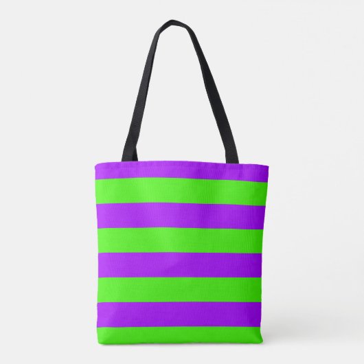 Tote Bag Électrique Psychédélique violet et arlequin vert (Dos)