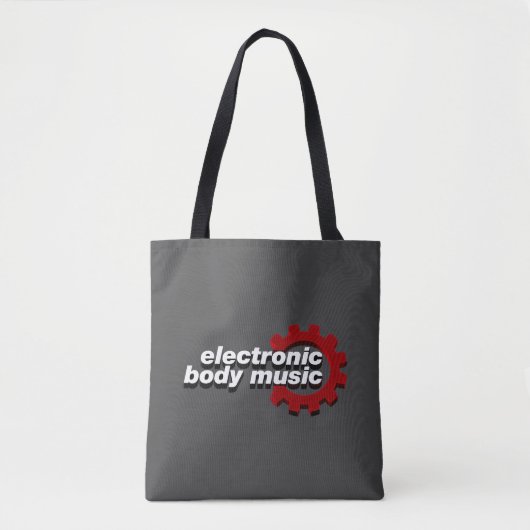 Tote Bag Electronic Body Music EBM lettrage (Devant)