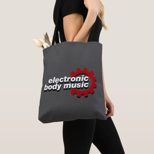 Tote Bag Electronic Body Music EBM lettrage (De près)