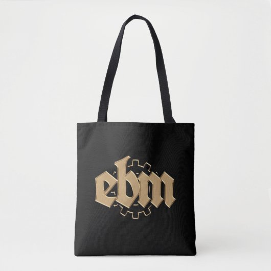 Tote Bag Electronic Body Music EBM lettrage V2 (Devant)