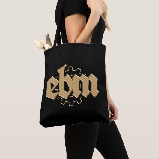 Tote Bag Electronic Body Music EBM lettrage V2 (De près)