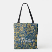 Tote Bag Élégance Bleu Doré  (Dos)