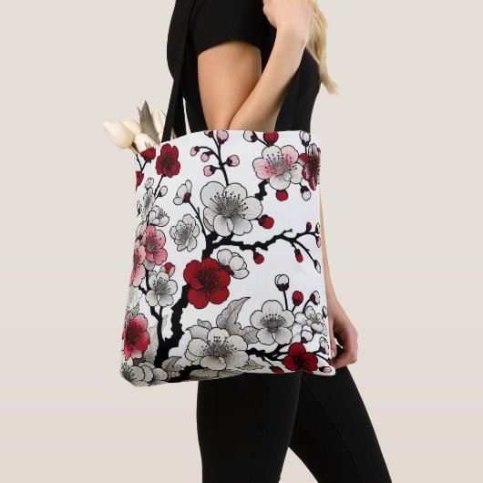 Tote Bag Élégance de la fleur de Crimson - Flore d'inspirat (De près)
