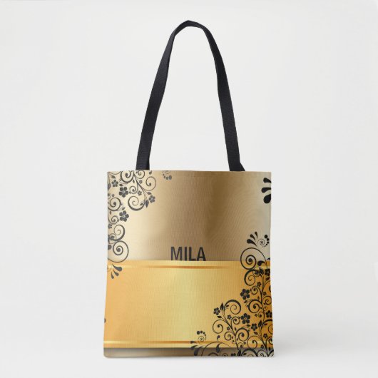 Tote Bag Elégance dorée (Devant)