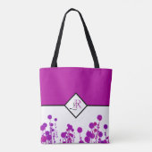 Tote Bag Élégance fleurit : Monogramme personnalisé Fourre- (Dos)