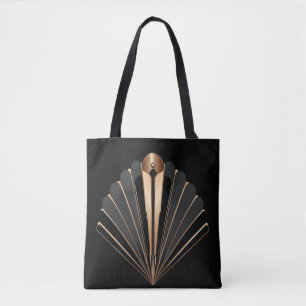 Tote Bag Élégance géométrique Art Déco en or